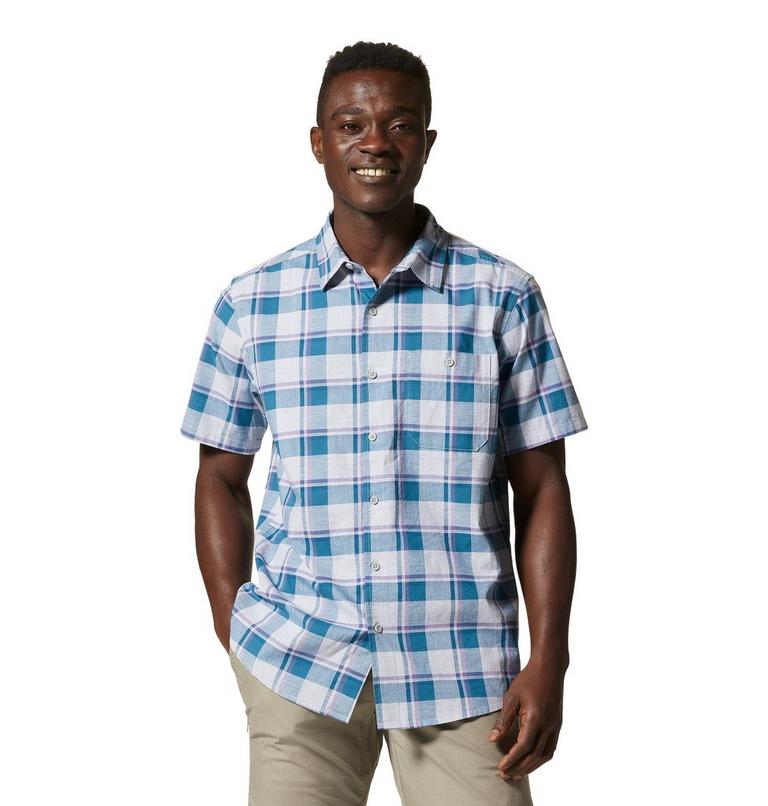 Men's Big Cottonwood Short Sleeve Shirt, Color: Glacial Sliding Window Plaid, image 1