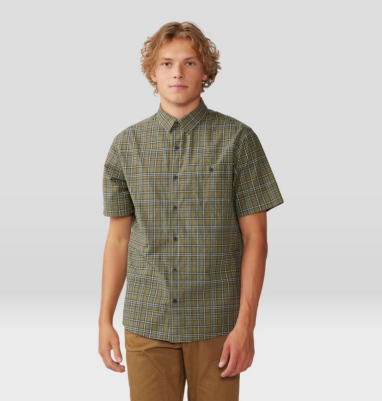 Chemise à manches courtes Big Cottonwood Homme, Color: Combat Green Canopy Plaid, image 1