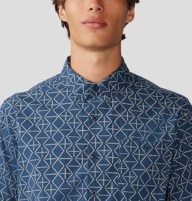 Men's Big Cottonwood Short Sleeve Shirt, Color: Zinc Dot Geo Print, image 4