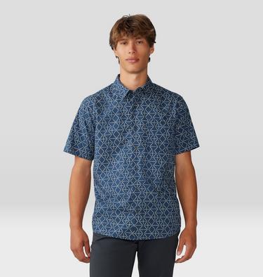 Men's Big Cottonwood Short Sleeve Shirt, Color: Zinc Dot Geo Print, image 1