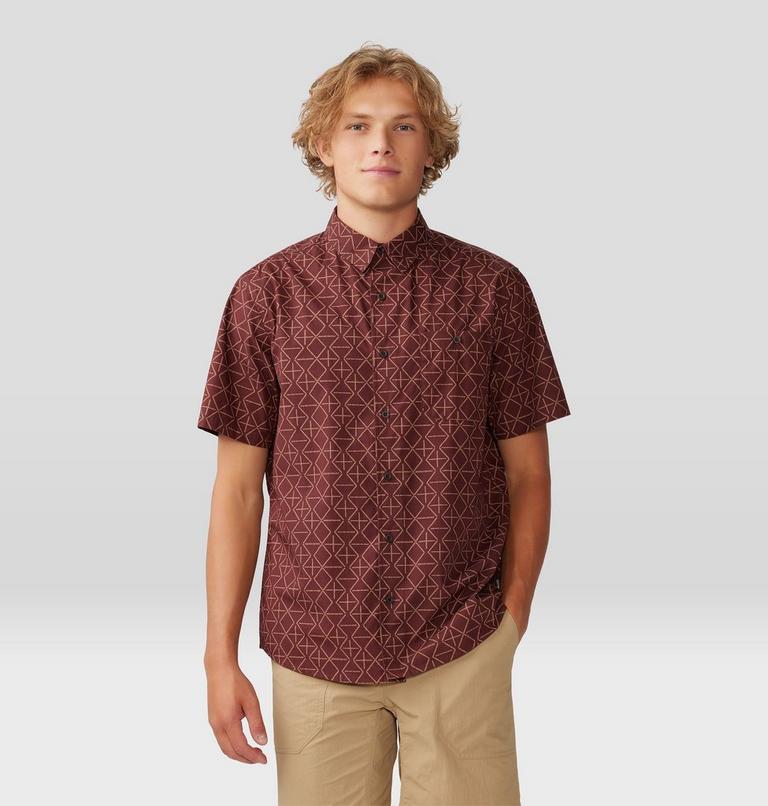 Chemise à manches courtes Big Cottonwood Homme, Color: Washed Raisin Dot Geo Print, image 1