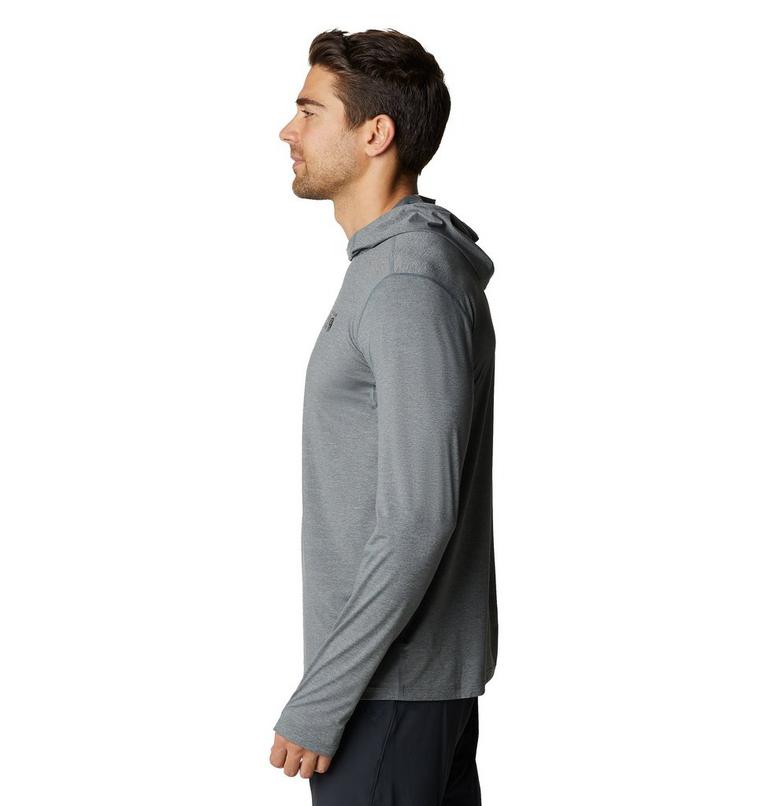 Men's Crater Lake Long Sleeve Hoody, Color: Light Storm Heather, image 3