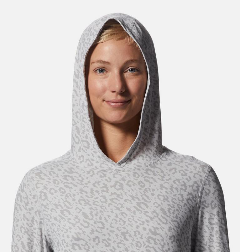 Women's Crater Lake Long Sleeve Hoody, Color: Grey Ice Wildcat Print, image 4