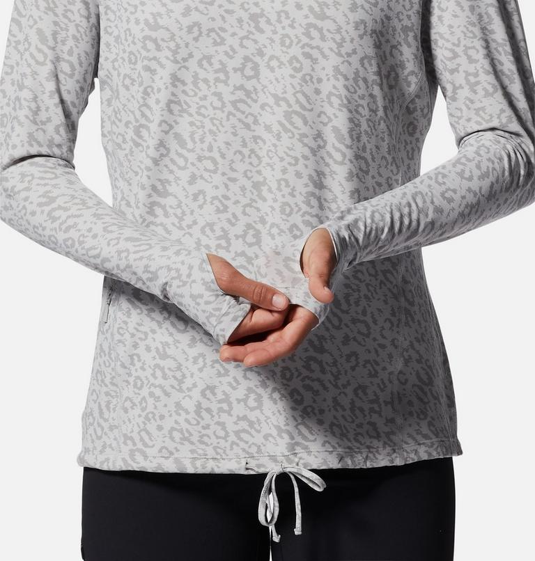 Women's Crater Lake Long Sleeve Hoody, Color: Grey Ice Wildcat Print, image 5