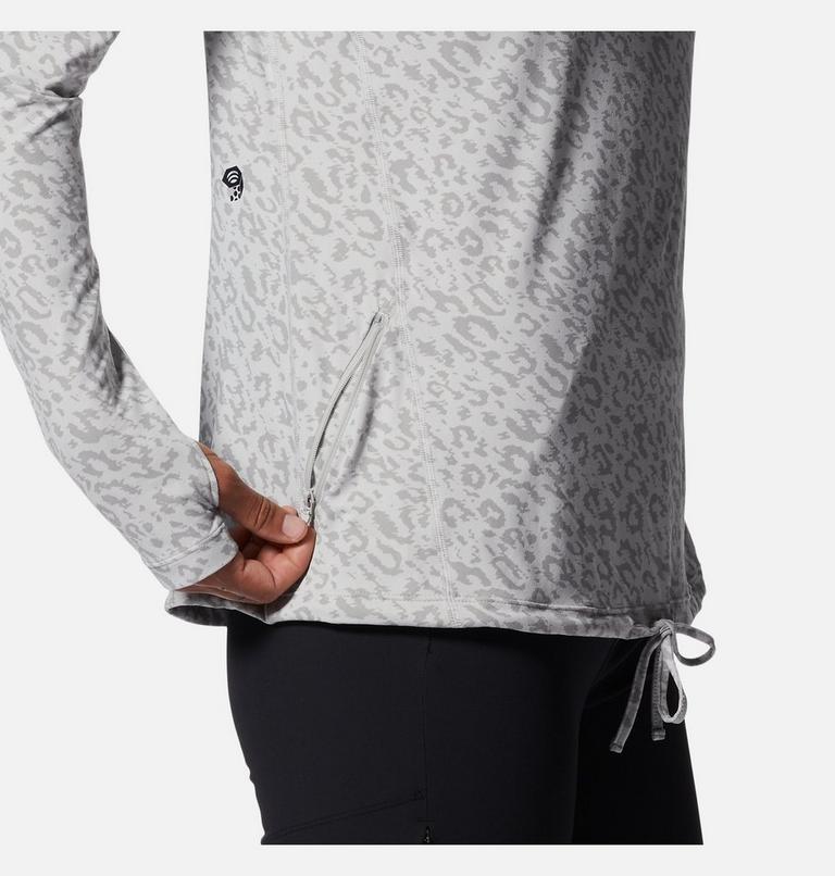 Women's Crater Lake Long Sleeve Hoody, Color: Grey Ice Wildcat Print, image 6
