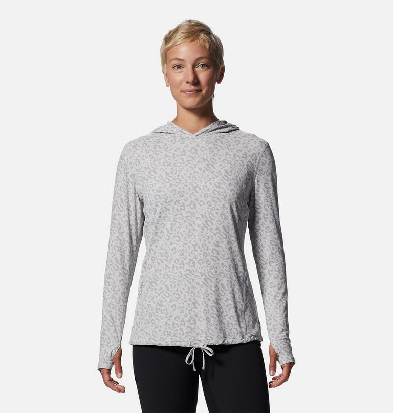 Women's Crater Lake Long Sleeve Hoody, Color: Grey Ice Wildcat Print, image 1