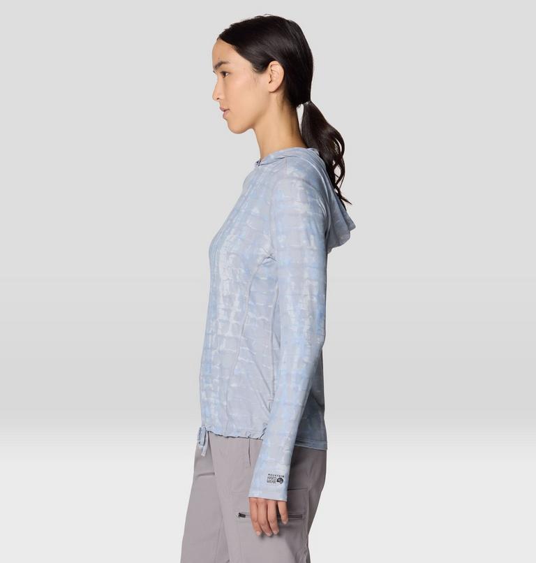 Women's Crater Lake Long Sleeve Hoody, Color: Glacial Prismatic Print, image 4