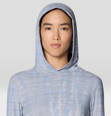 Women's Crater Lake Long Sleeve Hoody, Color: Glacial Prismatic Print, image 4