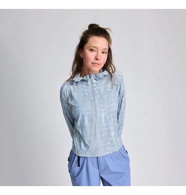 Women's Crater Lake Long Sleeve Hoody, Color: Glacial Prismatic Print, image 1