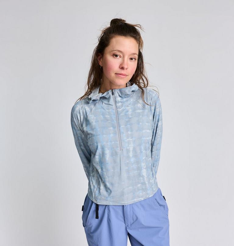 Women's Crater Lake Long Sleeve Hoody, Color: Glacial Prismatic Print, image 1