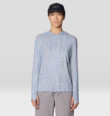 Women's Crater Lake Long Sleeve Hoody, Color: Glacial Prismatic Print, image 3