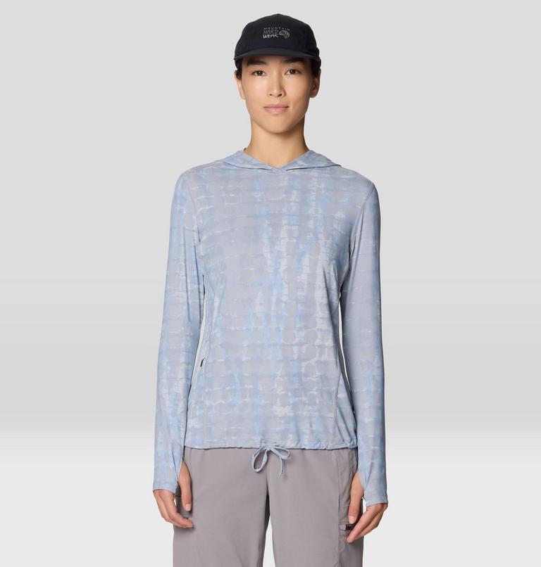 Women's Crater Lake Long Sleeve Hoody, Color: Glacial Prismatic Print, image 1