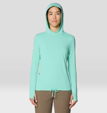 Women's Crater Lake Long Sleeve Hoody, Color: Icy Teal, image 9