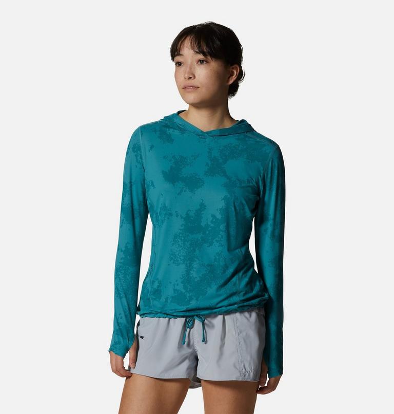 Femme Crater Lake Manches longues Chandail à capuchon, Color: Palisades Scatter Dye Print, image 1