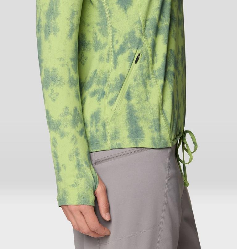 Women's Crater Lake Long Sleeve Hoody, Color: Bright Lichen Shadowdye XS Print, image 6