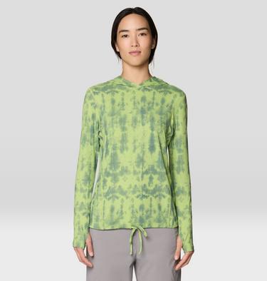 Women's Crater Lake Long Sleeve Hoody, Color: Bright Lichen Shadowdye XS Print, image 13