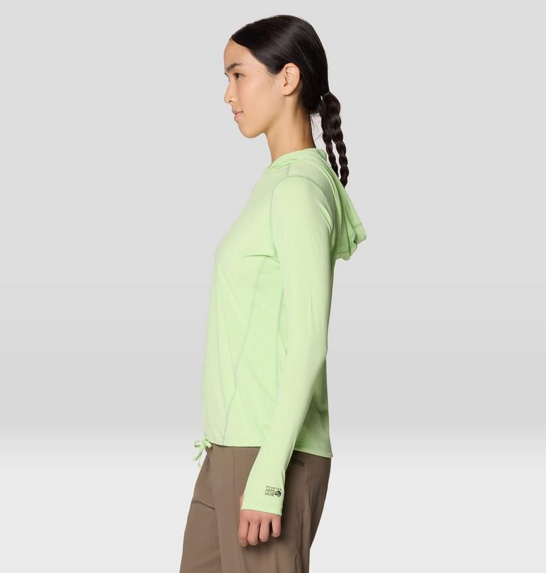 Women's Crater Lake Long Sleeve Hoody, Color: Frozen In Lime, image 4