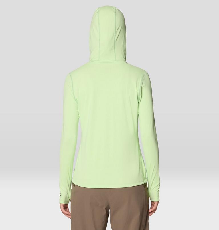 Women's Crater Lake Long Sleeve Hoody, Color: Frozen In Lime, image 3