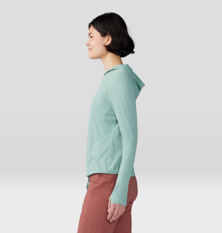 Women's Crater Lake Long Sleeve Hoody, Color: Lichen Green, image 3