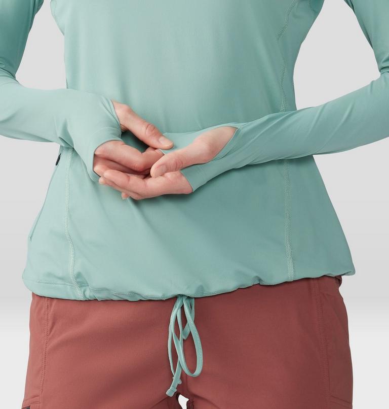 Women's Crater Lake Long Sleeve Hoody, Color: Lichen Green, image 6