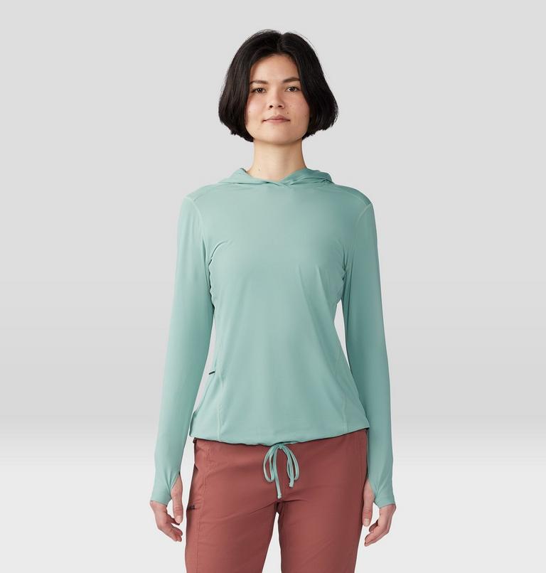 Women's Crater Lake Long Sleeve Hoody, Color: Lichen Green, image 1