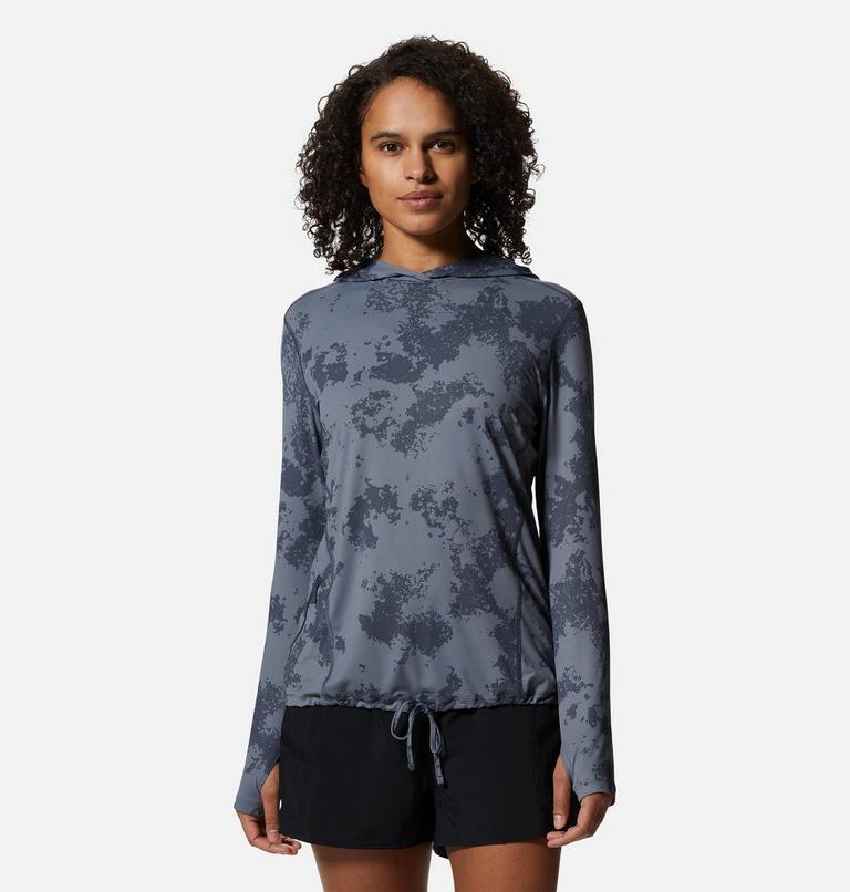 Chandail &agrave; capuchon manches longues Crater Lake, Color: Blue Slate Scattered Dye Print, image 1