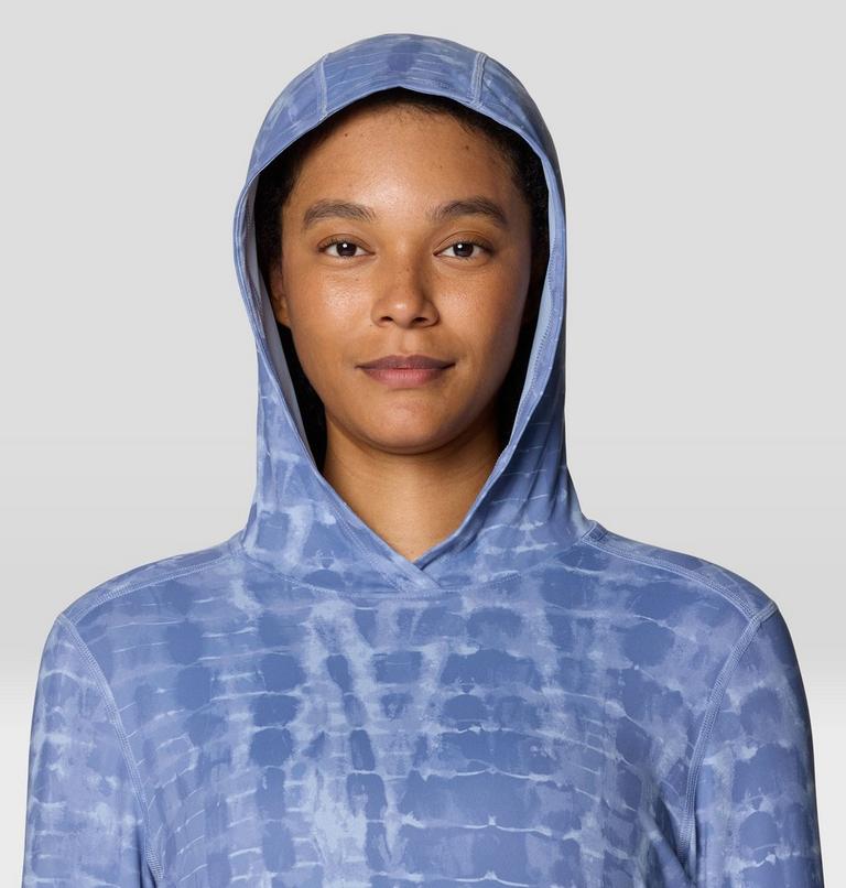 Women's Crater Lake Long Sleeve Hoody, Color: Best Coast Blue Prismatic Print, image 5