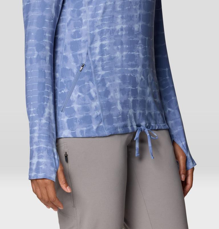 Women's Crater Lake Long Sleeve Hoody, Color: Best Coast Blue Prismatic Print, image 6