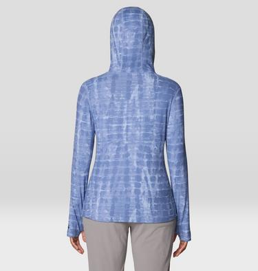 Women's Crater Lake Long Sleeve Hoody, Color: Best Coast Blue Prismatic Print, image 8
