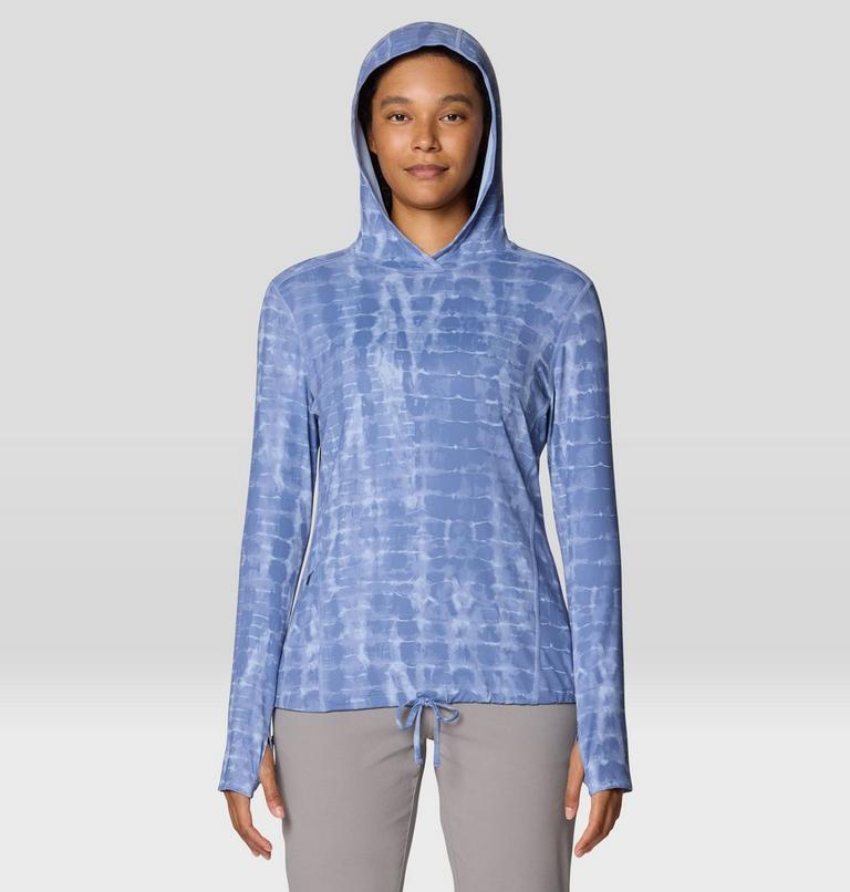 Women's Crater Lake Long Sleeve Hoody, Color: Best Coast Blue Prismatic Print, image 1