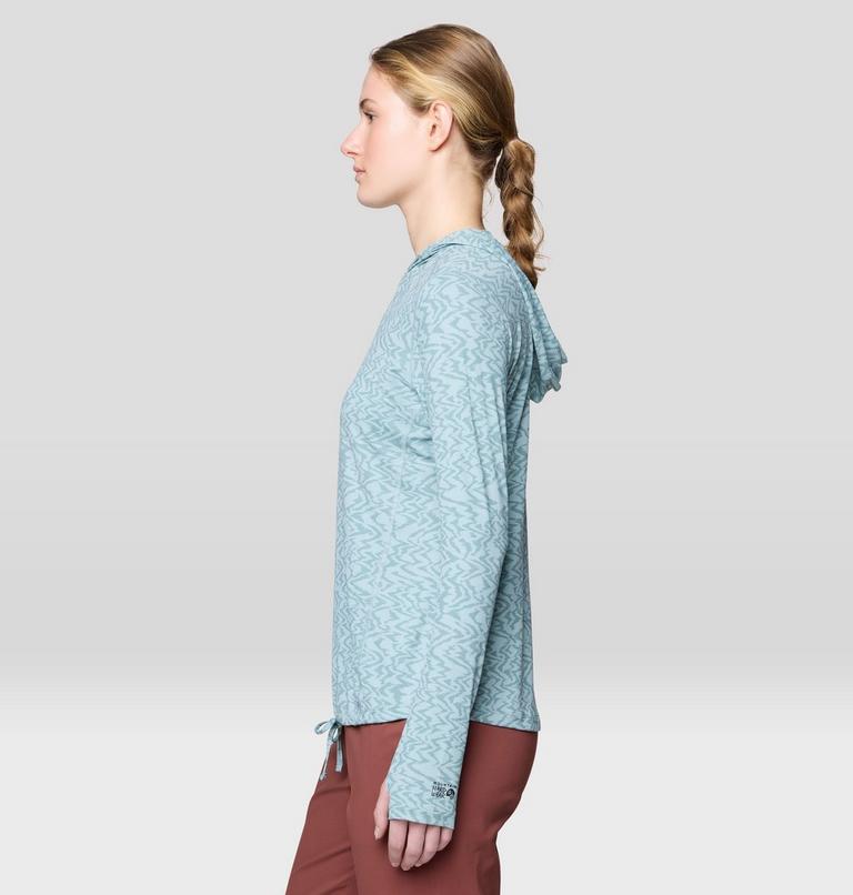 Women's Crater Lake Long Sleeve Hoody, Color: Ice Shadow Peaks Print, image 4