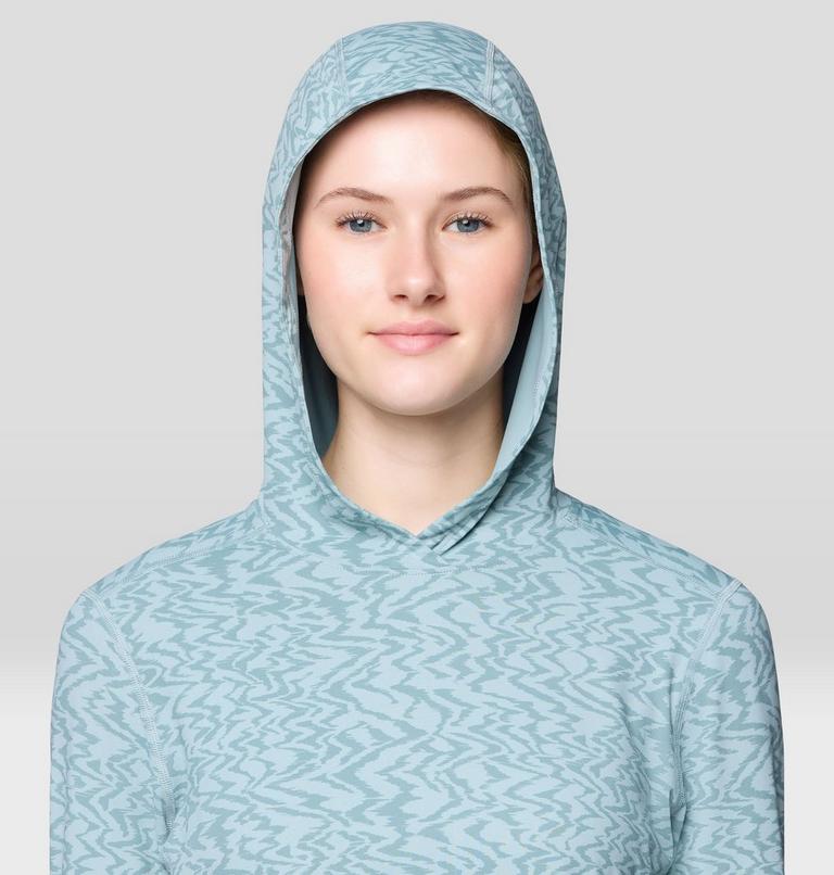 Women's Crater Lake Long Sleeve Hoody, Color: Ice Shadow Peaks Print, image 6