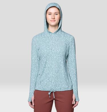 Women's Crater Lake Long Sleeve Hoody, Color: Ice Shadow Peaks Print, image 9