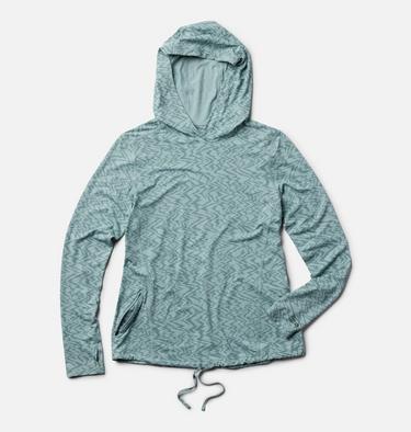 Women's Crater Lake Long Sleeve Hoody, Color: Ice Shadow Peaks Print, image 10