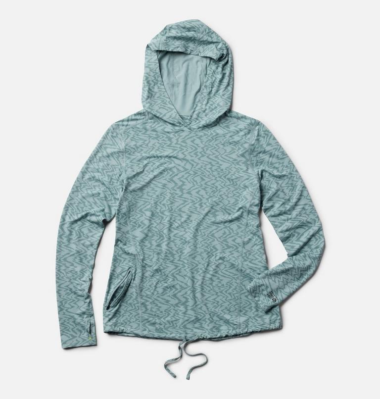 Women's Crater Lake Long Sleeve Hoody, Color: Ice Shadow Peaks Print, image 2