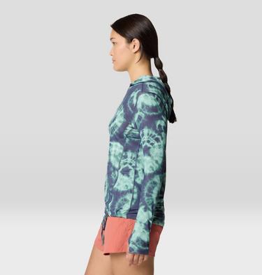 Chandail manches longues à capuchon Crater Lake Femme, Color: Lapis Dusk Spore Dye Print, image 12