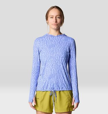 Women's Crater Lake Long Sleeve Hoody, Color: Light Illusion Digidaze Print, image 11