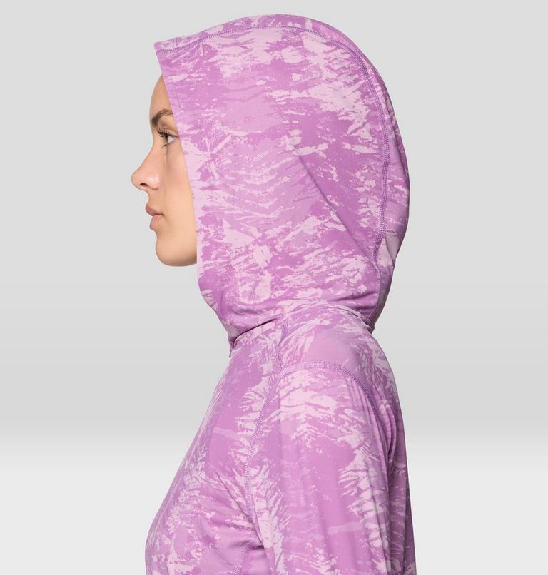 Women's Crater Lake Long Sleeve Hoody, Color: Lilac Glow Ink Dyed Print, image 7