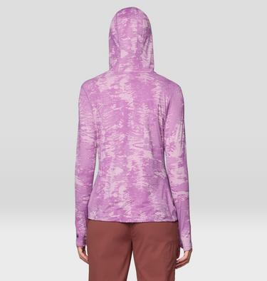 Women's Crater Lake Long Sleeve Hoody, Color: Lilac Glow Ink Dyed Print, image 3