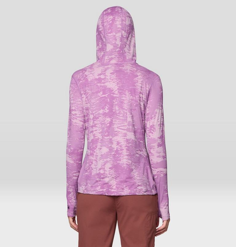 Women's Crater Lake Long Sleeve Hoody, Color: Lilac Glow Ink Dyed Print, image 3