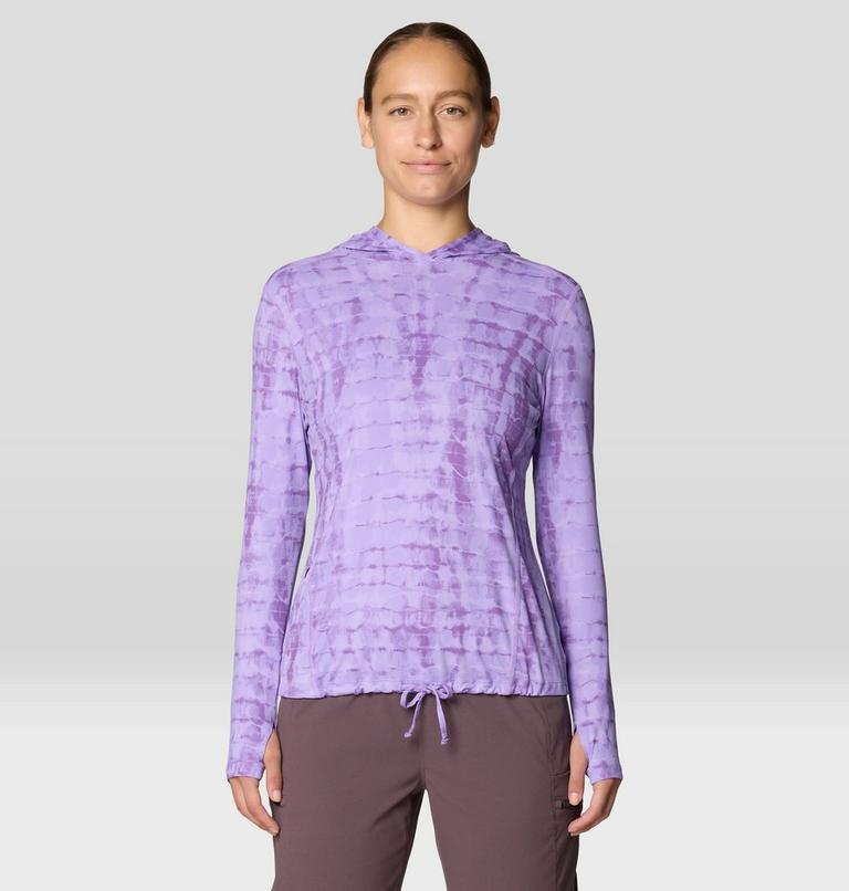 Women's Crater Lake Long Sleeve Hoody, Color: Harbor Violet Prismatic Print, image 5