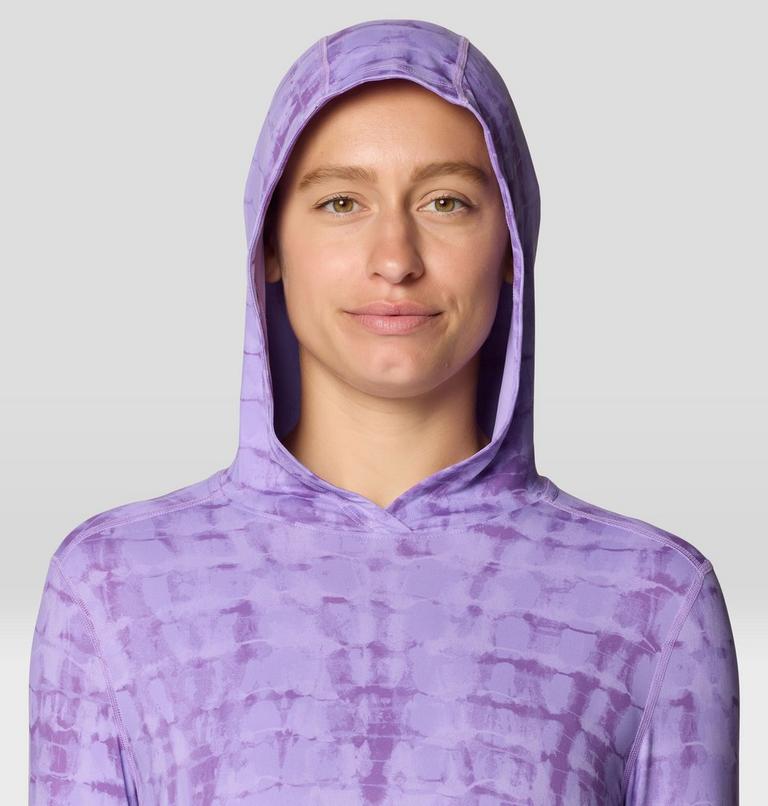Women's Crater Lake Long Sleeve Hoody, Color: Harbor Violet Prismatic Print, image 6
