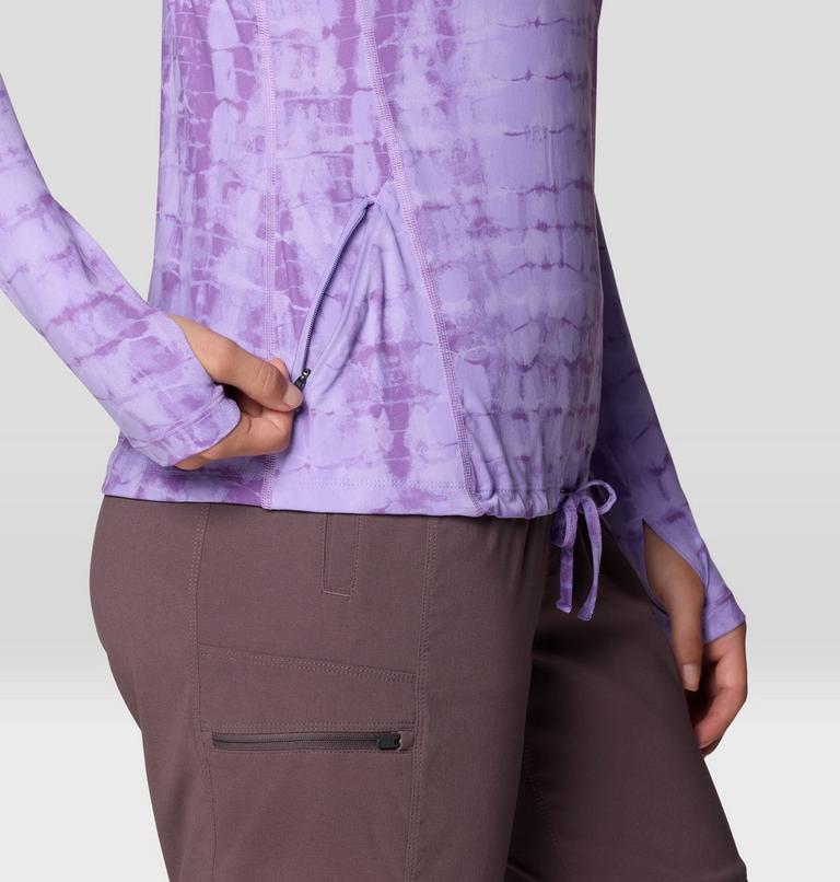Women's Crater Lake Long Sleeve Hoody, Color: Harbor Violet Prismatic Print, image 7
