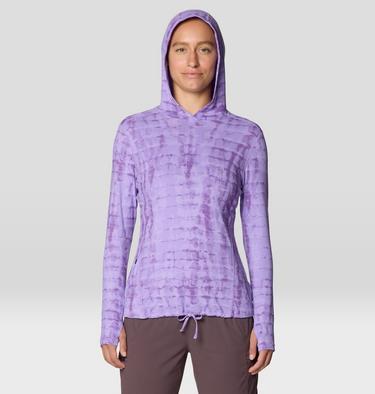 Women's Crater Lake Long Sleeve Hoody, Color: Harbor Violet Prismatic Print, image 5