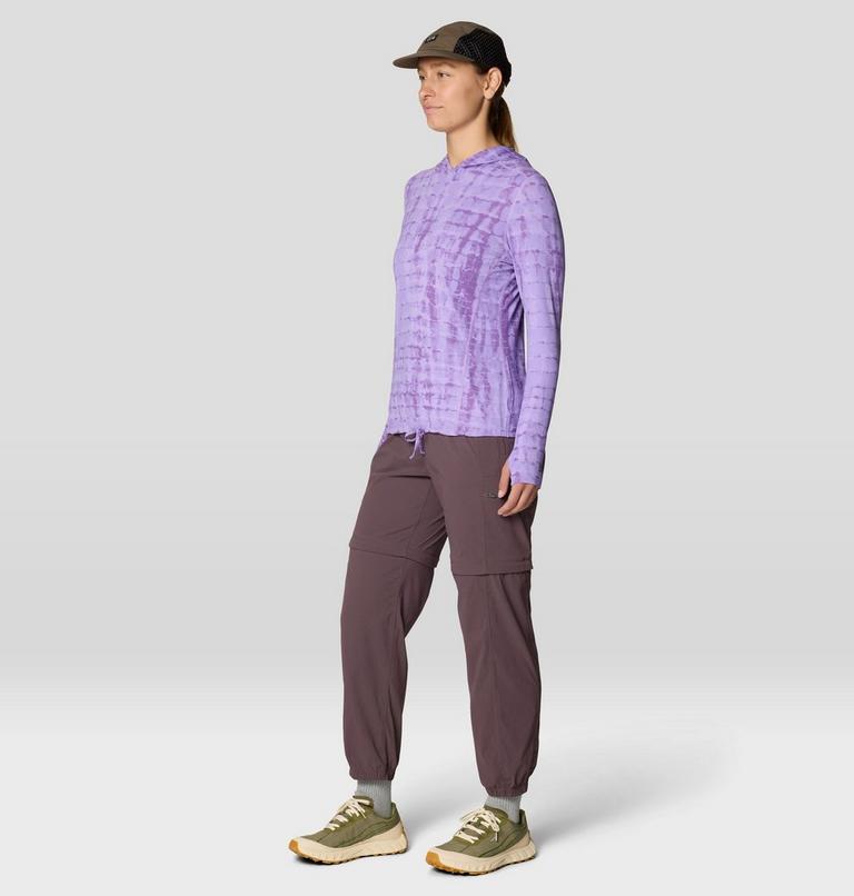 Women's Crater Lake Long Sleeve Hoody, Color: Harbor Violet Prismatic Print, image 2