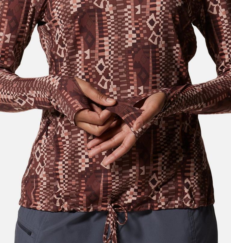 Chandail &agrave; capuchon manches longues Crater Lake, Color: Washed Raisin Geo Print, image 5