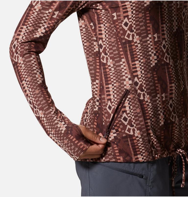 Chandail &agrave; capuchon manches longues Crater Lake, Color: Washed Raisin Geo Print, image 6