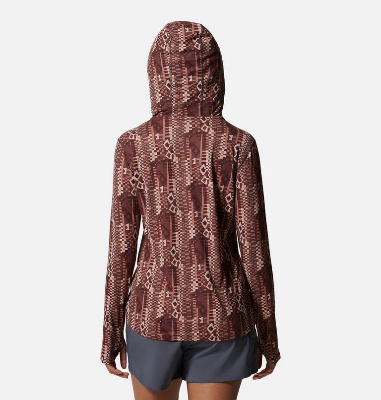 Chandail &agrave; capuchon manches longues Crater Lake, Color: Washed Raisin Geo Print, image 2