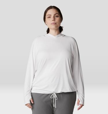 Women's Crater Lake Long Sleeve Hoody - Plus Size, Color: Fogbank, image 1