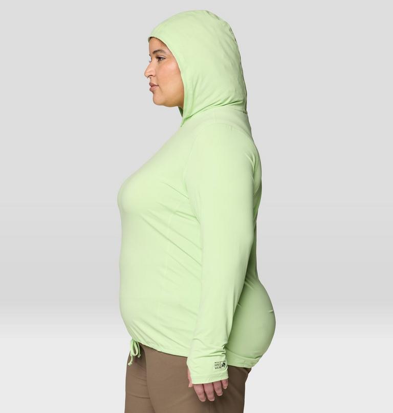 Women's Crater Lake Long Sleeve Hoody - Plus Size, Color: Frozen In Lime, image 3